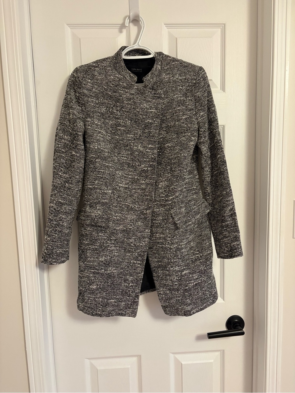 Zara Gray Marled Open-Front Trench Coat - Picture 2 of 4